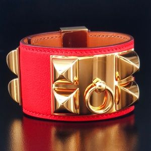 Hermes Red and Gold Bracelet